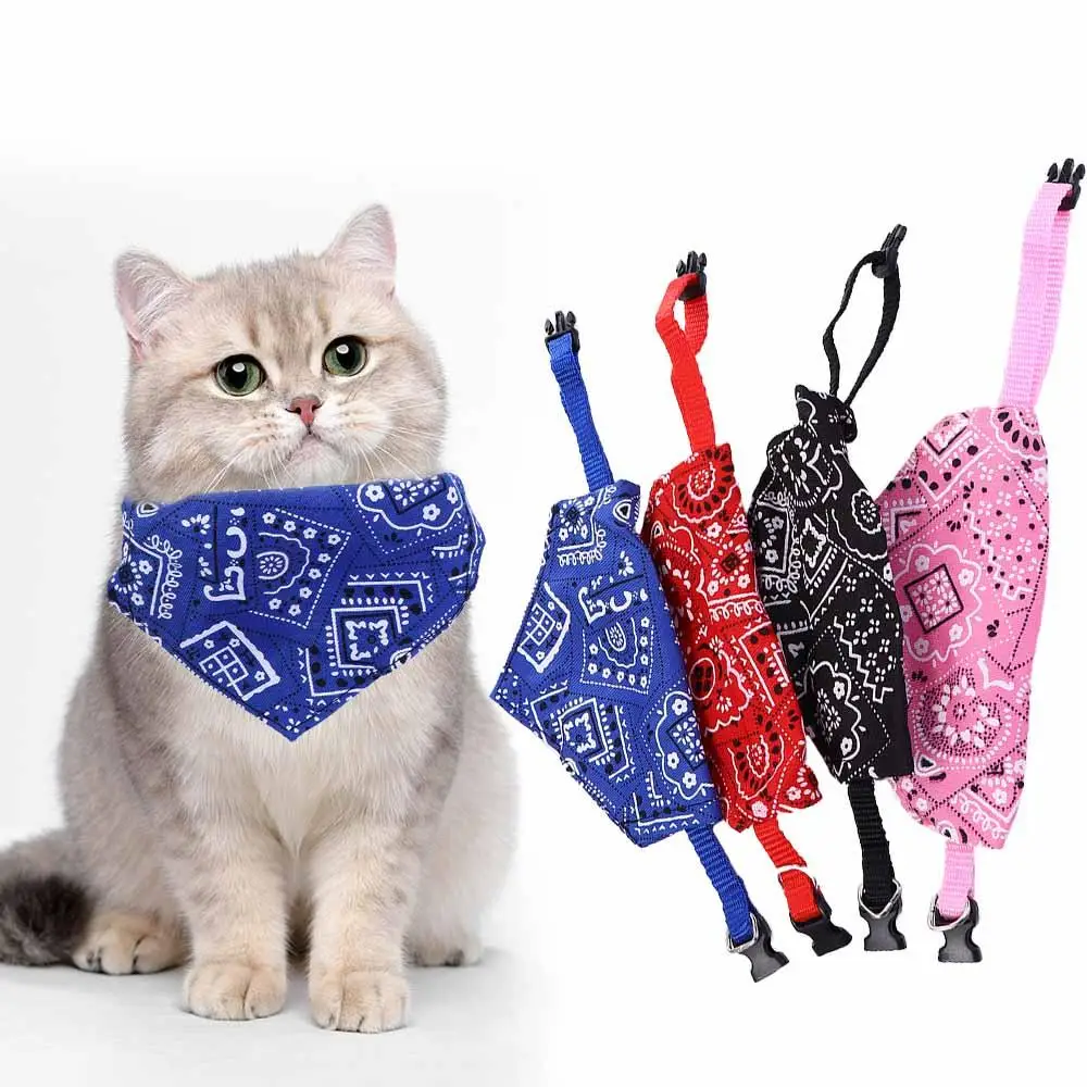 

Adjustable Triangular Bandage For Pet Dog Cat Washable Scarf Bandana Collar Bibs Cat Neck Decor Birthday Party Dress Up