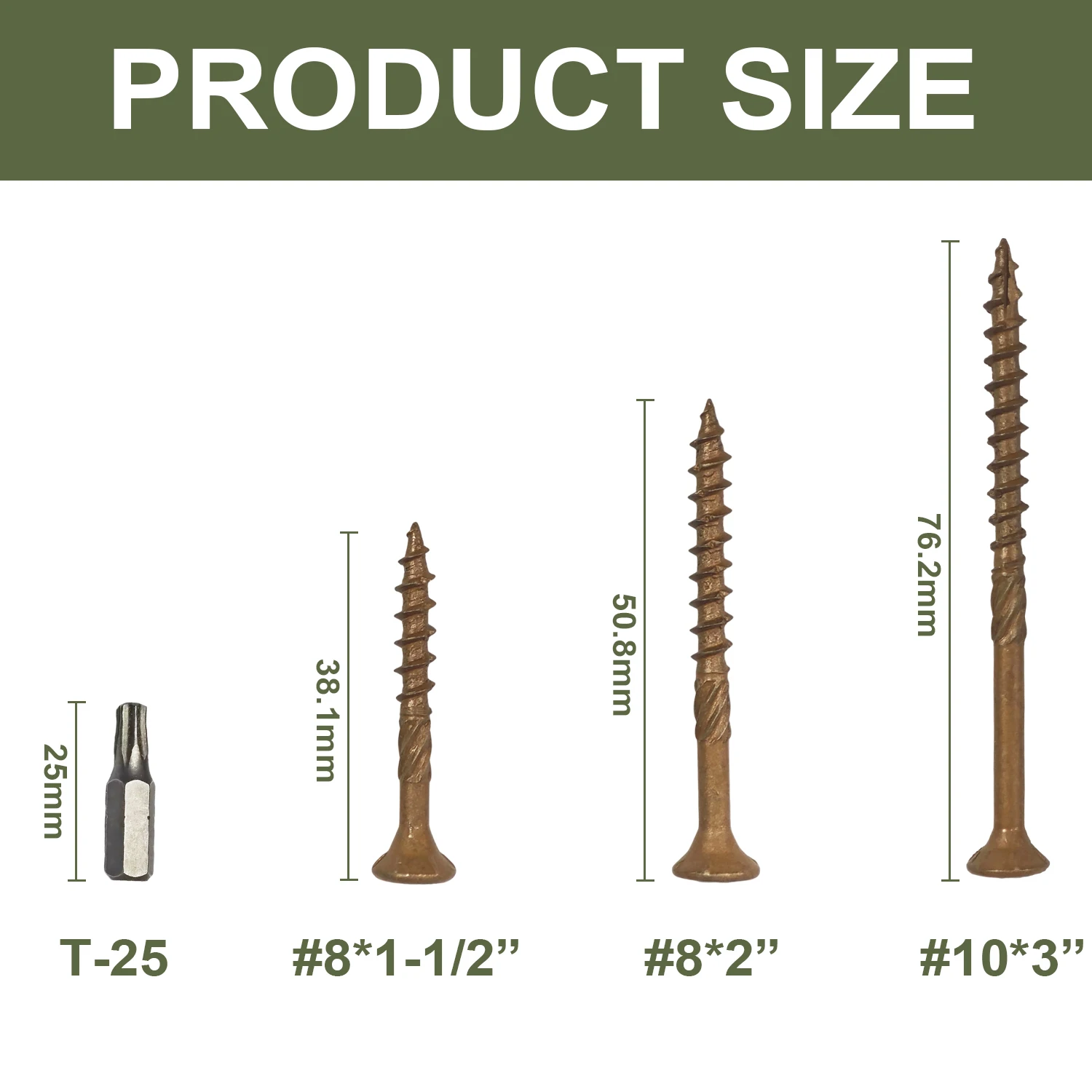 100/160/240 pieces of yellow self tapping wood screw combination kit, available in two models # 8/# 10, with T25 drill bit.