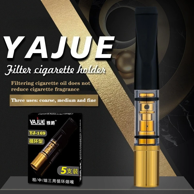Yajue Thick, Medium and Fine Three-purpose Filter Cigarette Holder, Circulating Type Washable Filter, Men's Health Gift Set