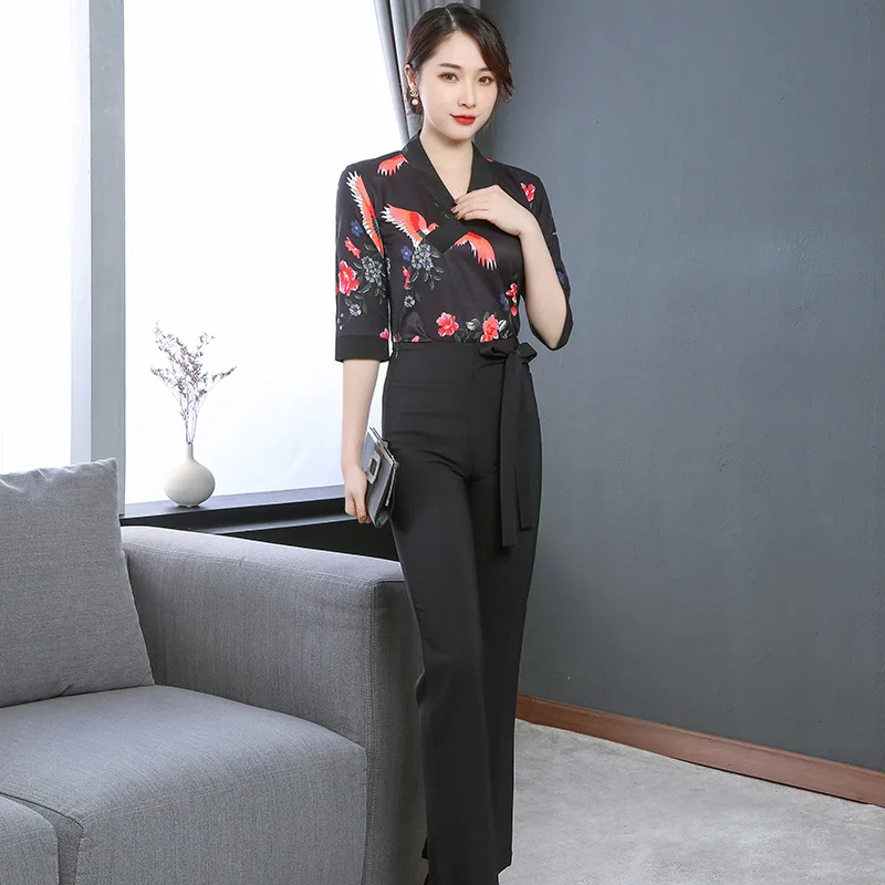 New style beauty salon uniform suit pants spa uniform elegant woman beautician health foot bath technician massage clothes