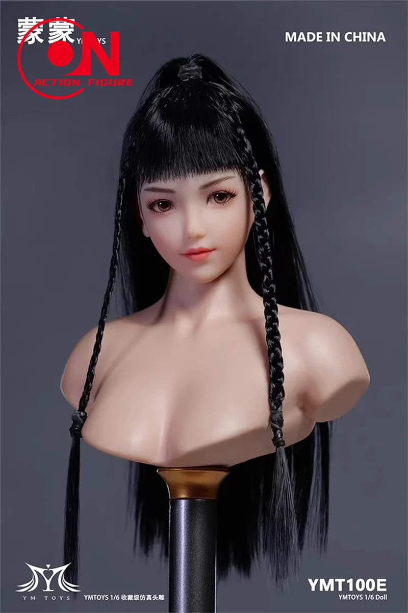 YMTOYS YMT100 1/6 Schaal Aziatische Vrouwelijke Beweegbare Ogen Head Sculpt Carving Model Fit 12 ''Soldaat Action Figure Body