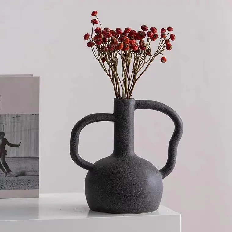 Creative Amphora Special-shaped Vase Living Room Dining Table Decoration Simple Art Cutout Ceramic Vase Flower Home Decoration
