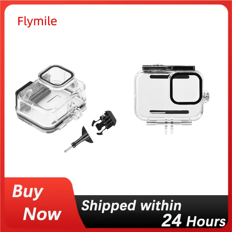 Flymile Waterproof Case For GoPro Hero 13 12 11 10 9 Transparent Compression-resistant 60M Underwater Diving Protective Housing