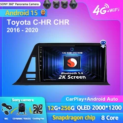 Android 16 Carplay Auto Screen Car Radio Multimedia Player For Toyota C-HR CHR 2016-2020 Right Hand Driver Stereo 2din Head Unit