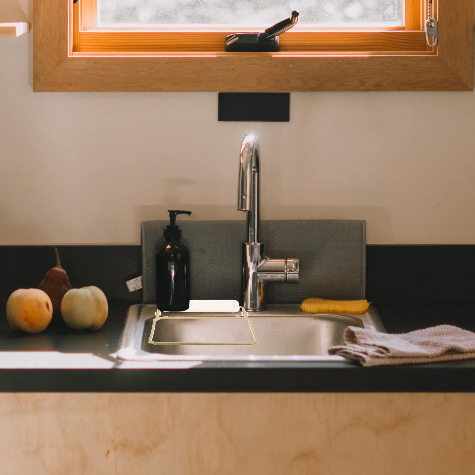 

Sink Strainer Mesh Filter Screen Holder for Kitchen - Sturdy Plastic Drainer to Prevent Clogs and Keep Sink Clean from Food