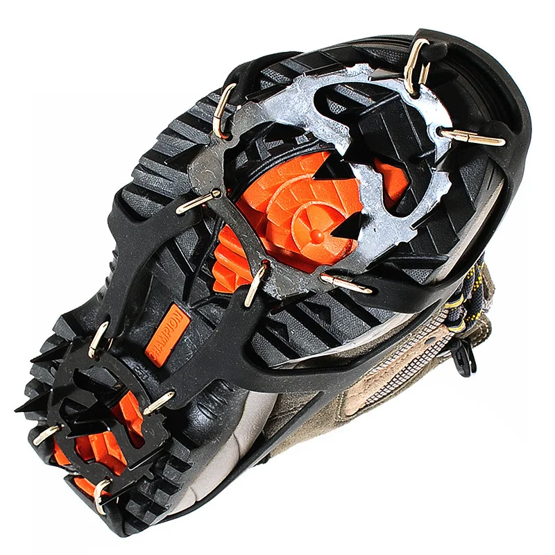 

1 Pair 18 Teeth Anti-slip Ice Snow Grips Shoe Boot Traction Cleat Spikes Crampon Shoes Boots Covers Climbing Equipment Antislip