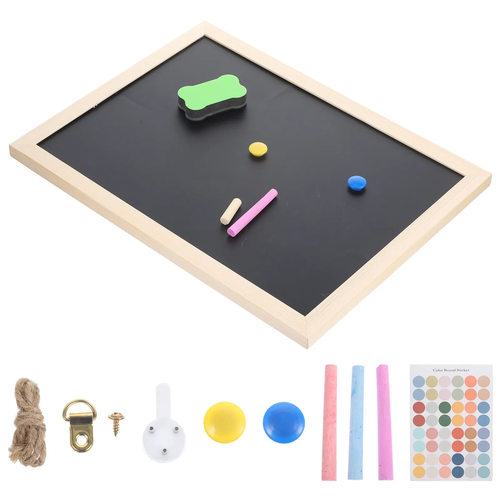 

1Set Dual-Surface Cork Bulletin Board with Writable Blackboard Side Creative Message Pin Board for Home Office Dorm Desk Wall