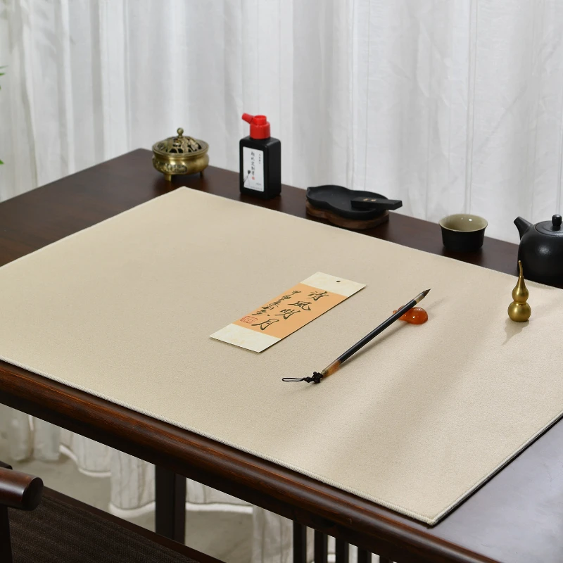 Wool Felt Calligraphy Mat Desk Pad Thick Beige for Writing Painting Practice 4mm Wool Felt Pad Portable Beginner Table Felt Mat