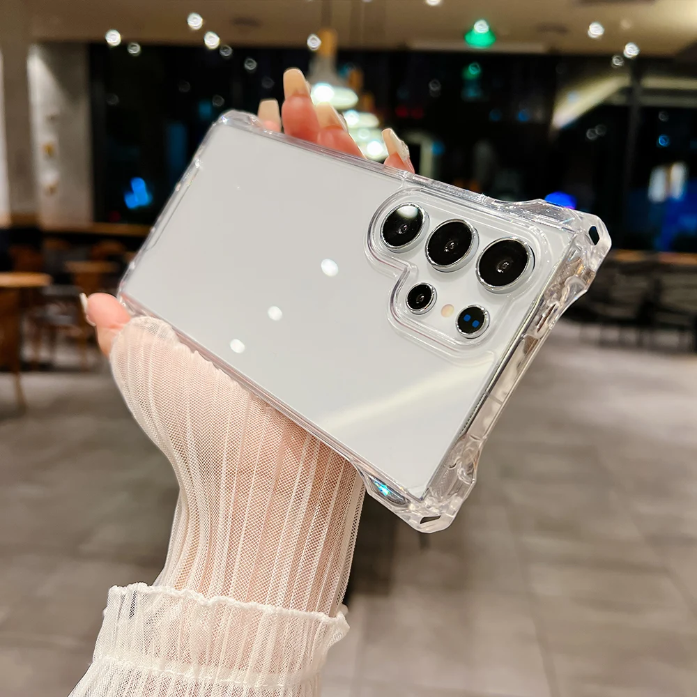 

Clear Case For Samsung S25 Ultra S24 S23 Ultra For Galaxy S25 S23 S24 Plus Silicone TPU Transparent Shockproof Protective Cover