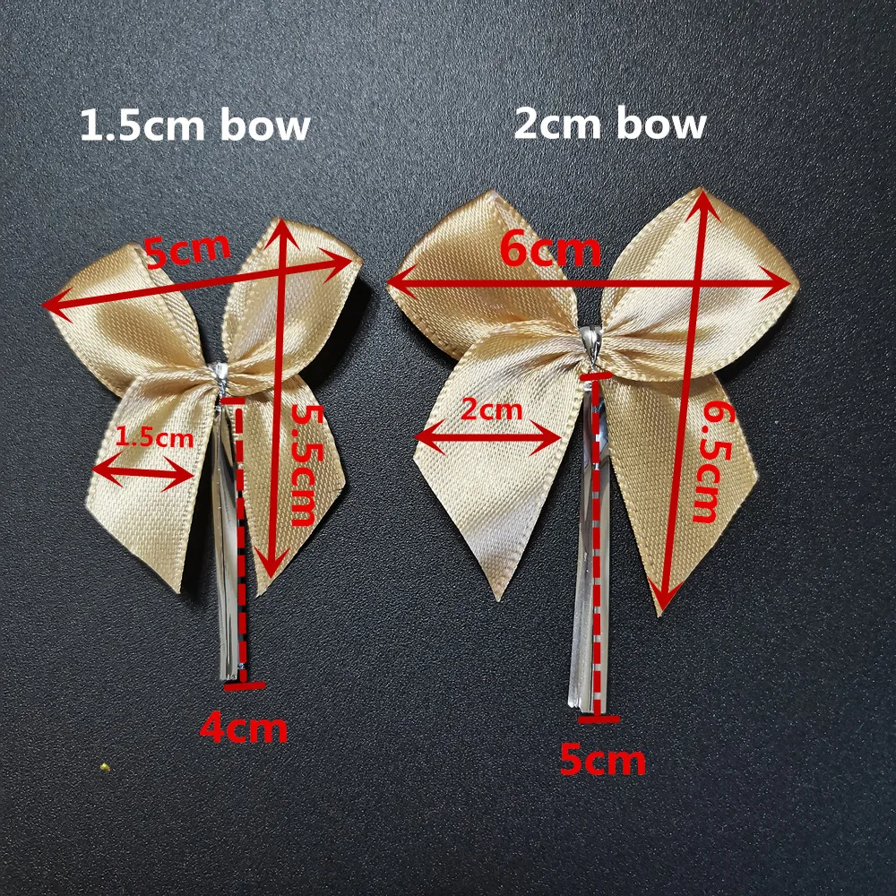 20pcs Satin Ribbon Bows For Craft Small Bowknot Gift Flower Wedding Birthday DIY Party Decoration Bakery Packing Wire Twist Tie