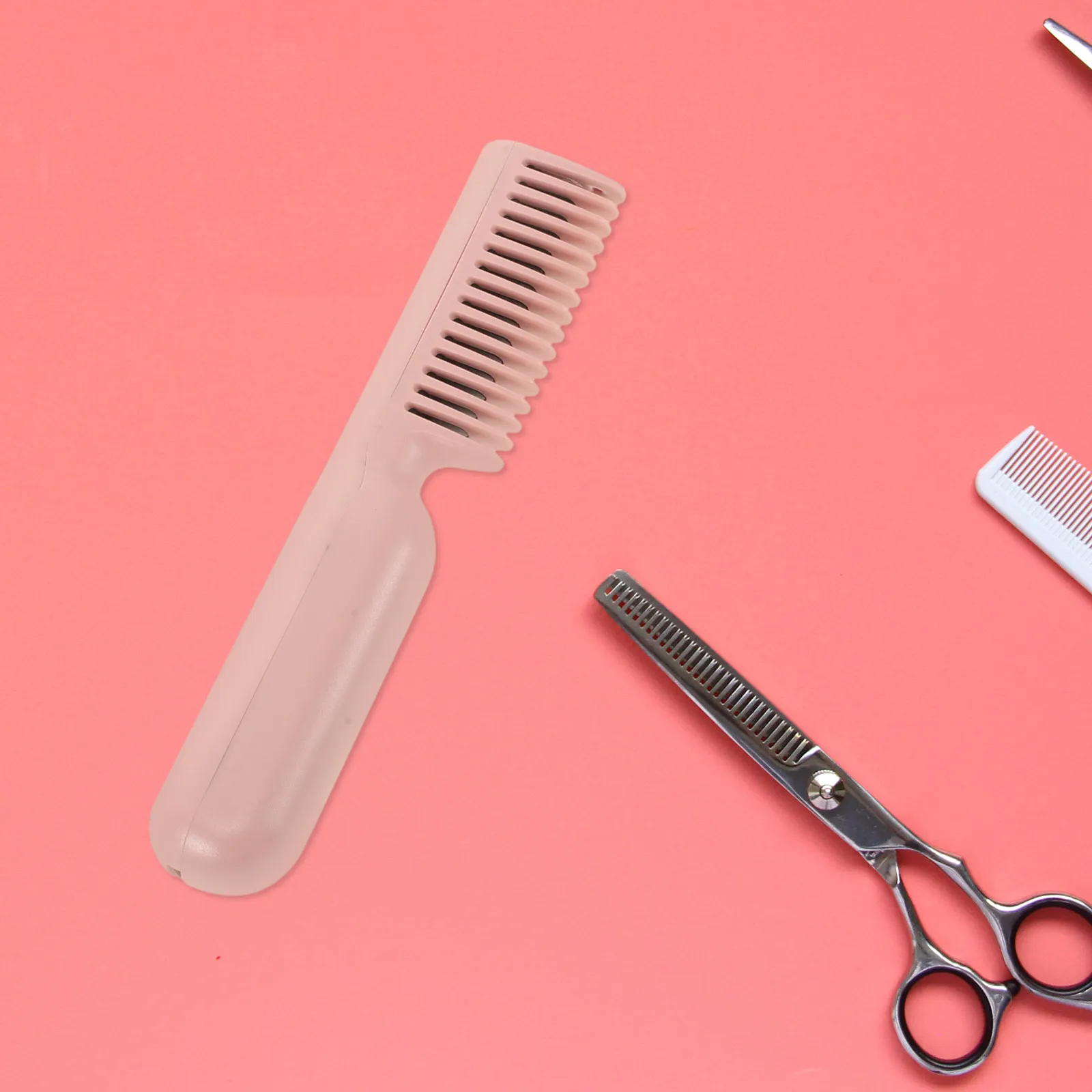 Fast Hair Straightening Brush Rechargeable Portable Straightener Comb Dual Purpose for Sleek Wavy Styles One Button Salon