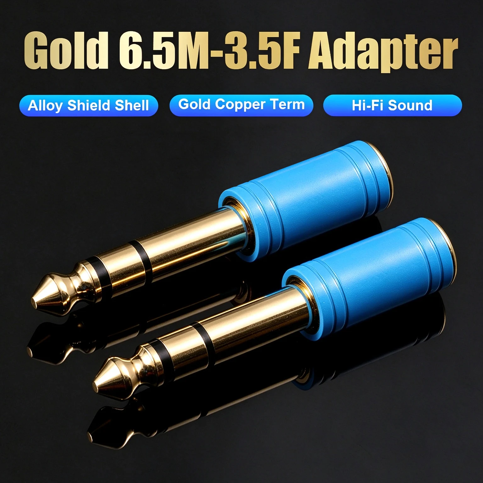 3.5mm Female to 6.35mm 1/4 Inch Male Audio Adapter 24K Gold Plated Stereo Jack Converter for Guitar Amplifier Headphone Mixer