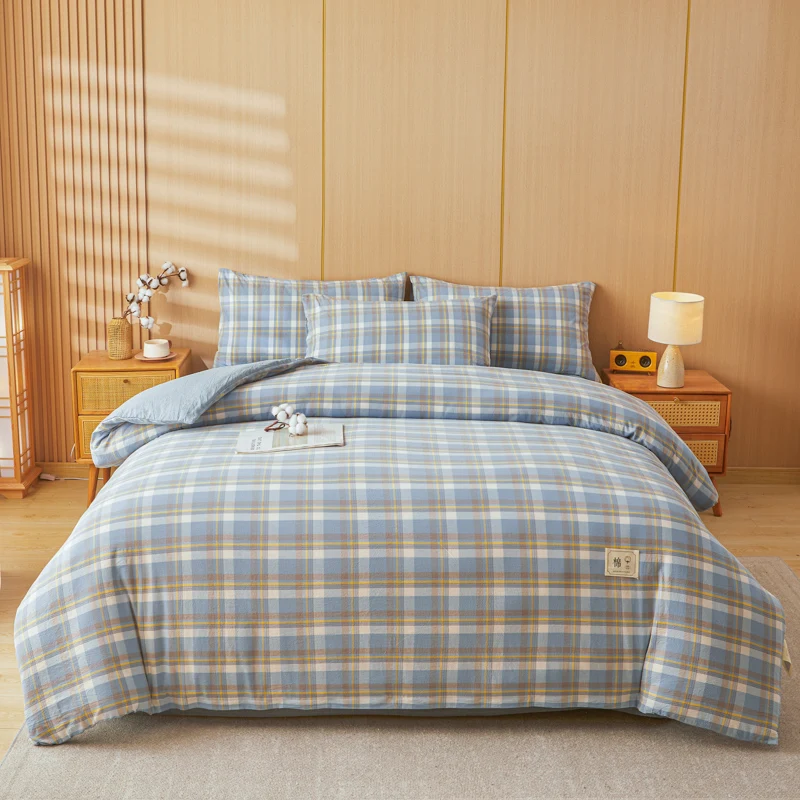 100% قطن المعزي واحد الملكة الملك الحجم لينة غسلها بطانية قطن لحاف سميك دافئ كل موسم الفراش آلة قابل للغسل