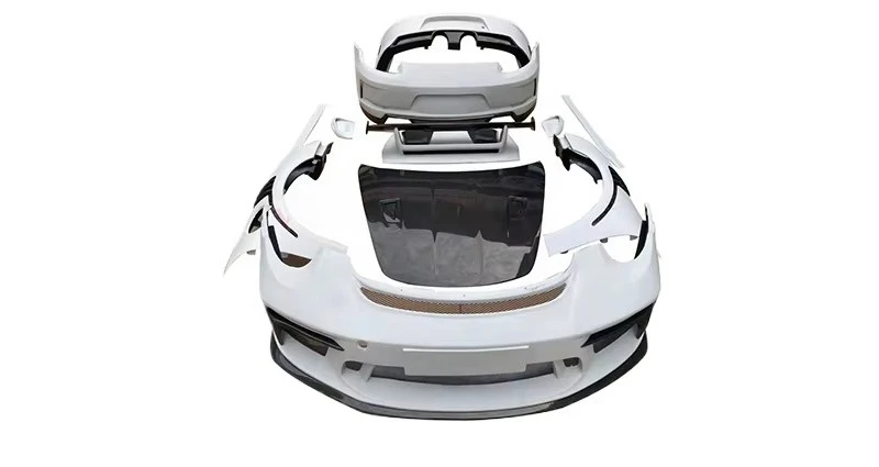 Half Carbon Fiber GT3 Style Front Bumper Engine Hood Rear Tail Spoiler Plate Back Bar Body Kit for 911 991.1 991.2