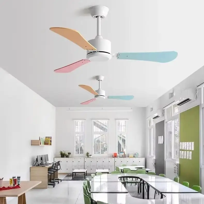 

Большой потолочный вентилятор для детской комнаты, столовой, гостиной, спальни, детского сада, бесшумный, с пультом дистанционного управления