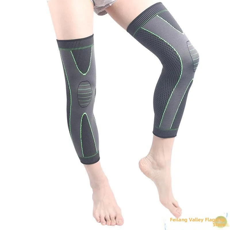 

Удлиненные вязаные нейлоновые спортивные наколенники для мужчин и женщин для баскетбола, футбола, альпинизма, теплая защита ног