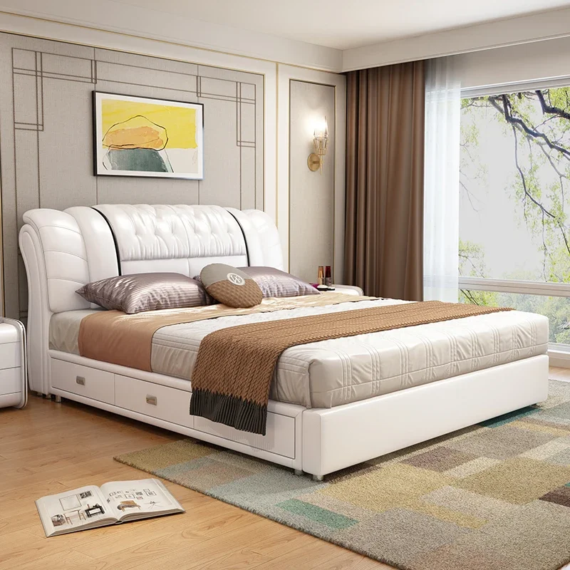 

Роскошный мастер Cabeceira De Cama Box Casal, мебель для дома, королева, европейский каркас кровати, королевский современный белый эстетический каркас двуспальной кровати