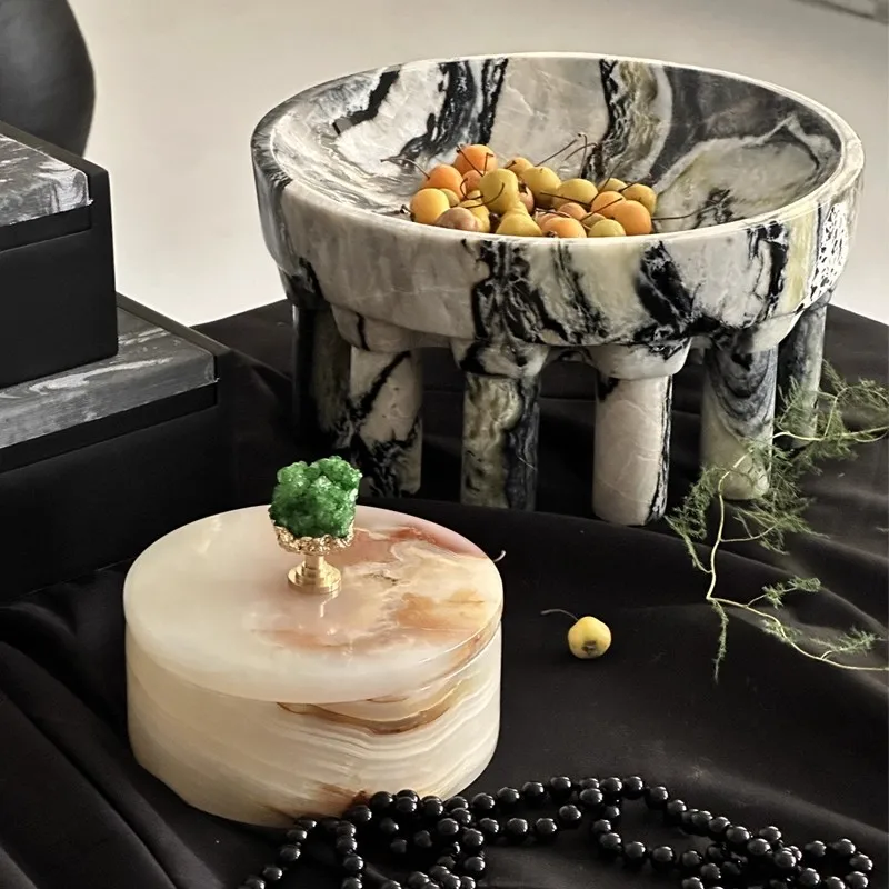 Creative Natural Jade Storage Jars Gold-plated Jewelry Miscellaneous Storage Jars Exquisite Jade Craft Decorative Jar Decoration
