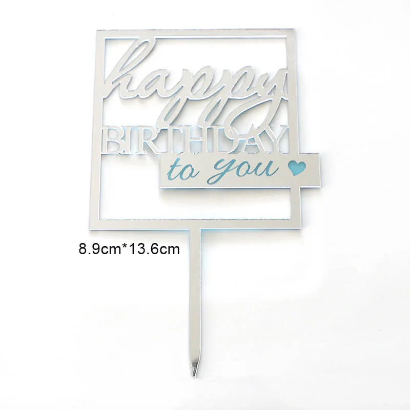 Neue Acryl Kinder alles Gute zum Geburtstag Kuchen Topper Gold Junge oder Mädchen Geburtstag Party Kuchen Topper für Baby Dusche Geschenk Dessert Dekoration – Detail 24