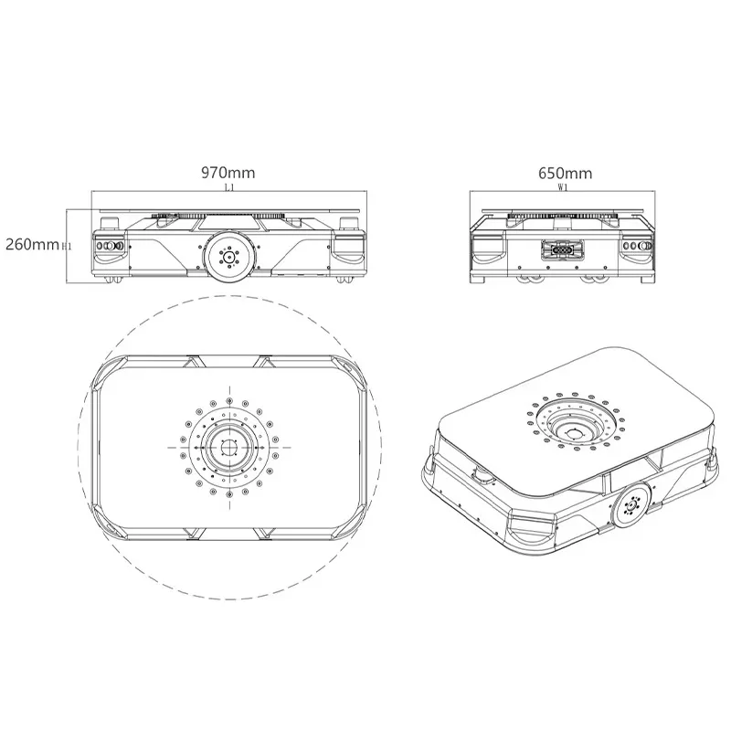 Avg Logistics Robotic Trade 600kg Laadvermogen Navigatie Ip67 AGV Robotic Warehouse Logistics Robotic voor materiaalbehandeling