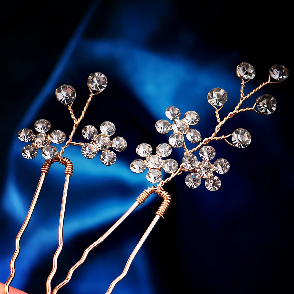 5pc delicado strass flor hairpin headpiece elegante jóias diárias acessórios de cabelo para mulheres moda nupcial grampos de cabelo