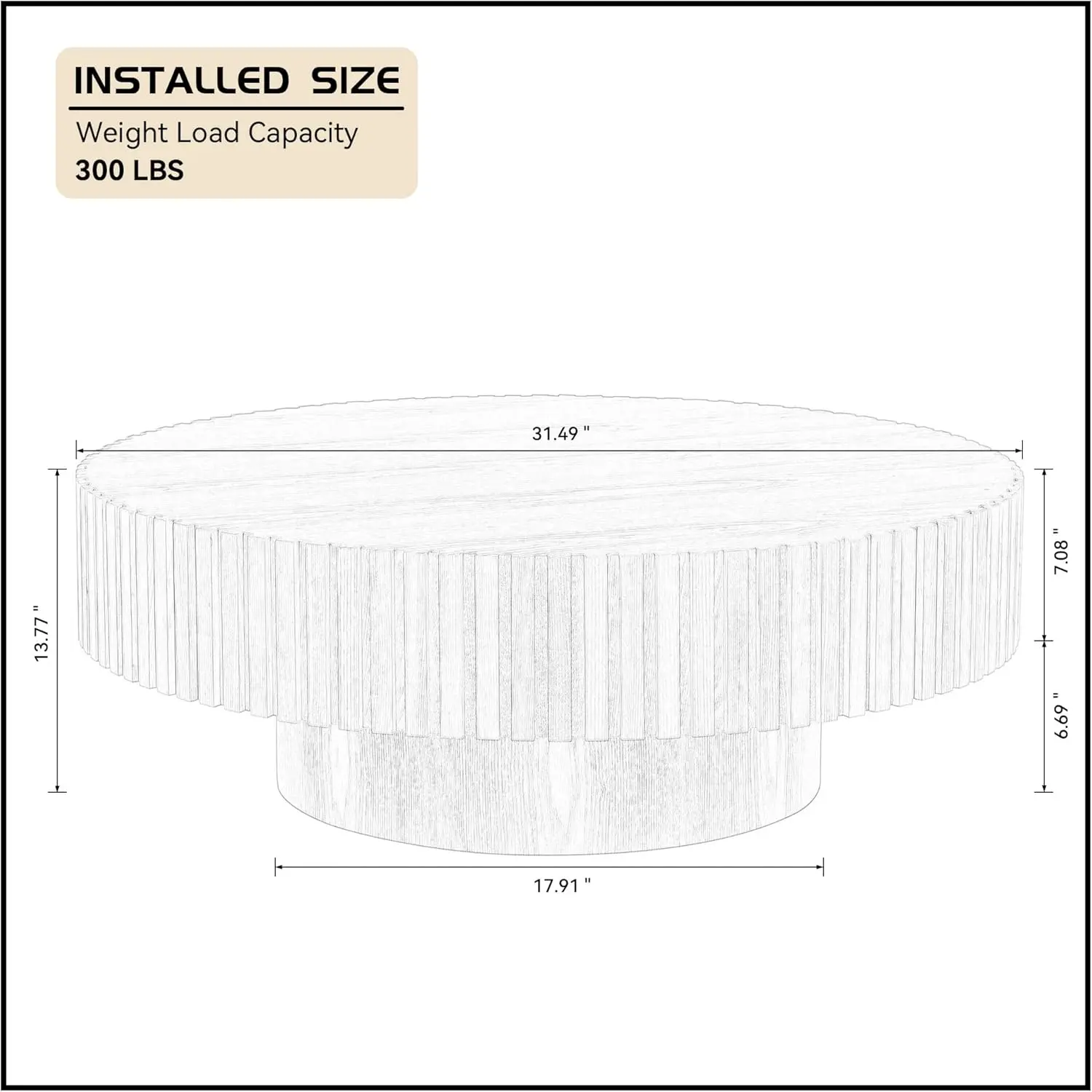 Round Coffee Table, 31.49