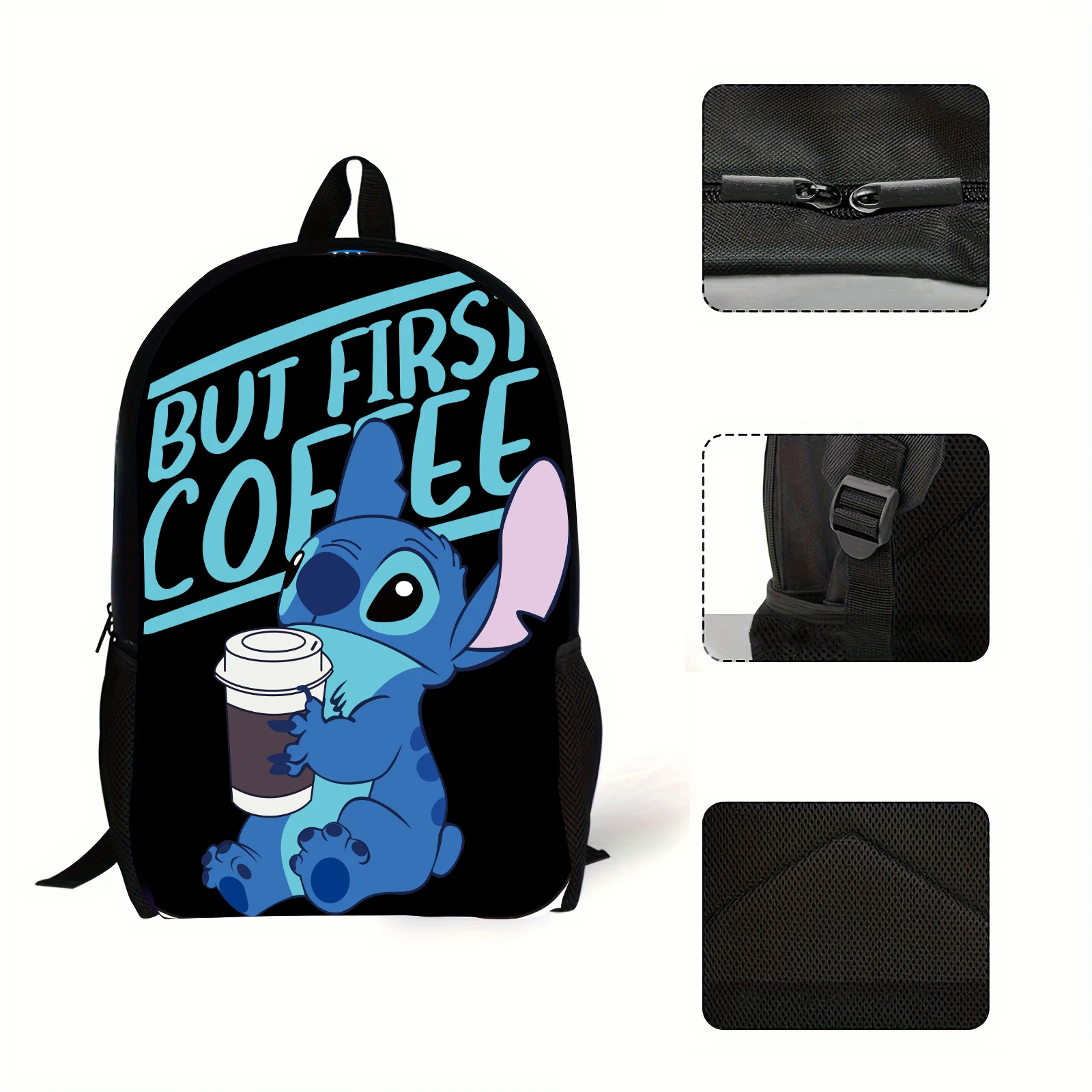 1pc cute Stitch printed backpack, student backpack, suitable for travel, daily commuting