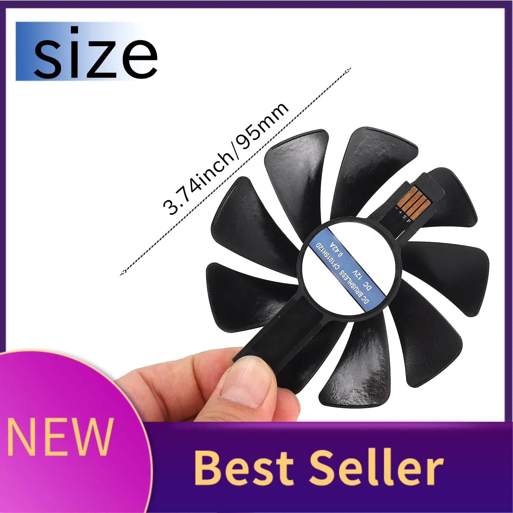 M07K-95Mm CF1015H12D DC12V Ventola di raffreddamento del dispositivo di raffreddamento della scheda video Sostituisci per Sapphire NITRO RX480 8G RX 470 4G GDDR5 RX570 4G/8G D5 RX