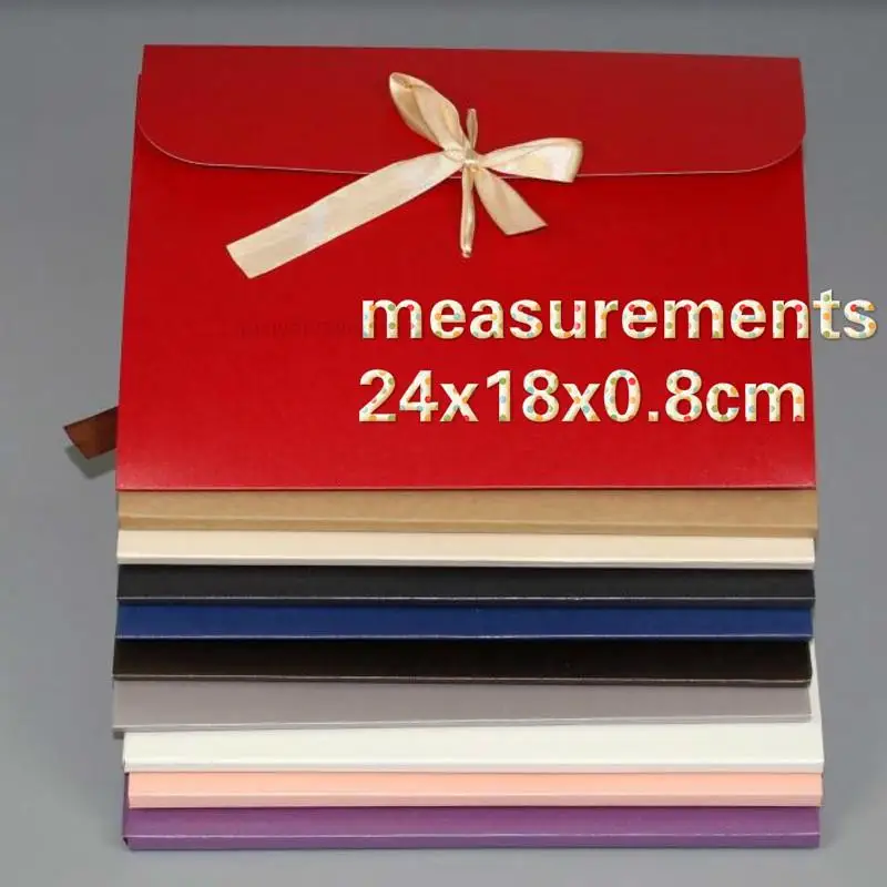 20pcs/lot 24x18x0.8cm Scarf Packaging Envelope 8.2Inch Colored Pearl Enveloped Box Wholesale Silk Ribbon Gift Boxes