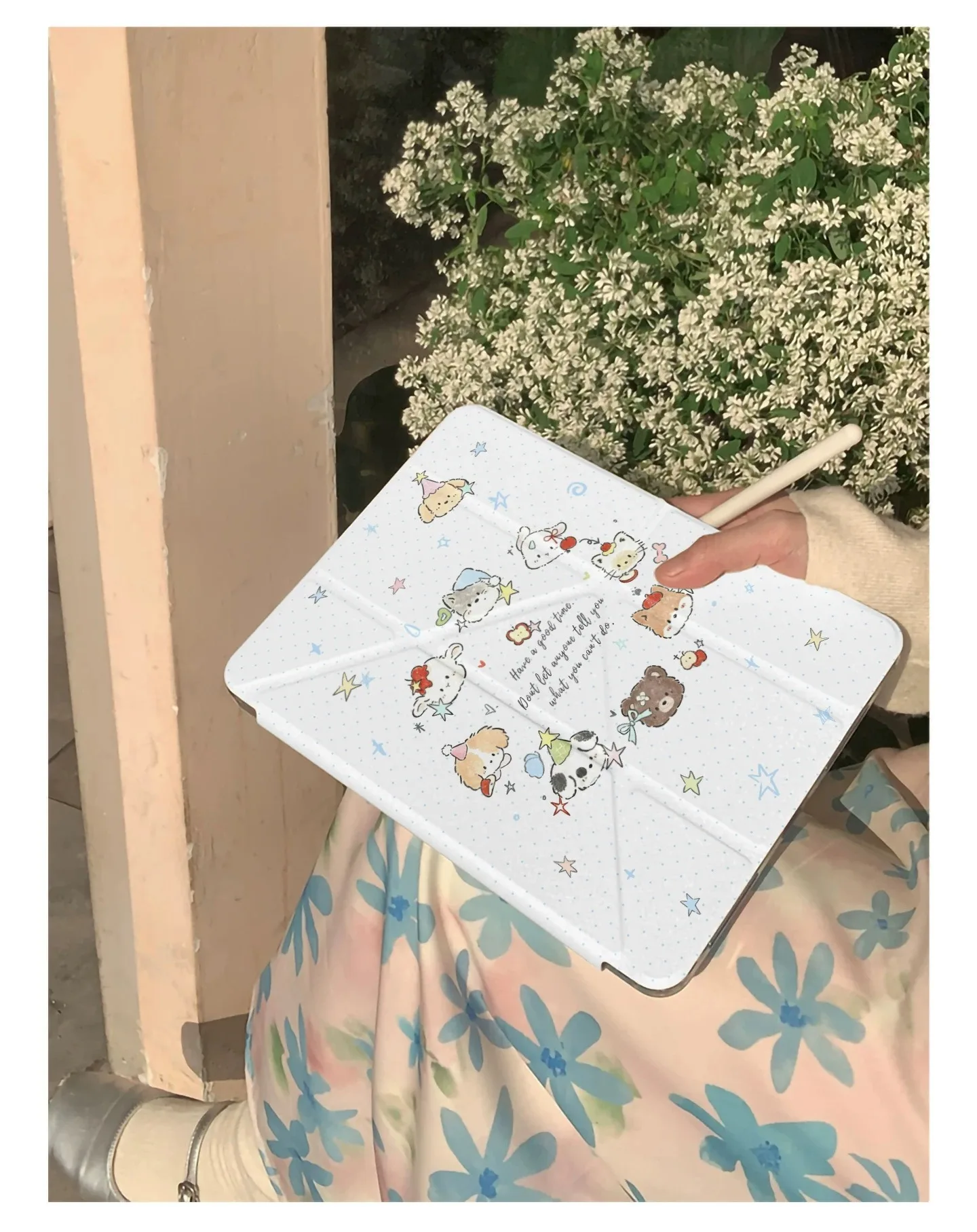 Cute Cartoon Animals Print Pen Slot Tablet Case For iPad 2026 Air 8 7 6 4 3 2 1 Pro 2024 11in 12th 11 10 9 8 7 6 5th Cover
