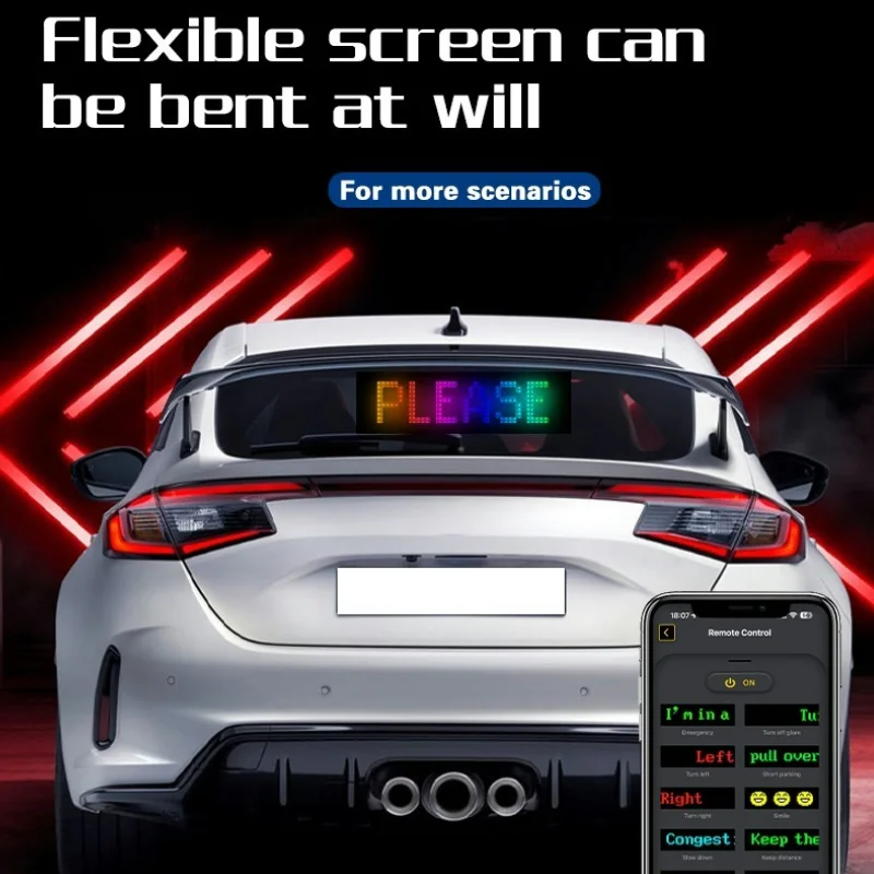 LED Display Bluetooth APP LED Matrix Pixel Panel Night Light DIY Programmable Flexible Car LED Sign  For Car Store Hotel Bar