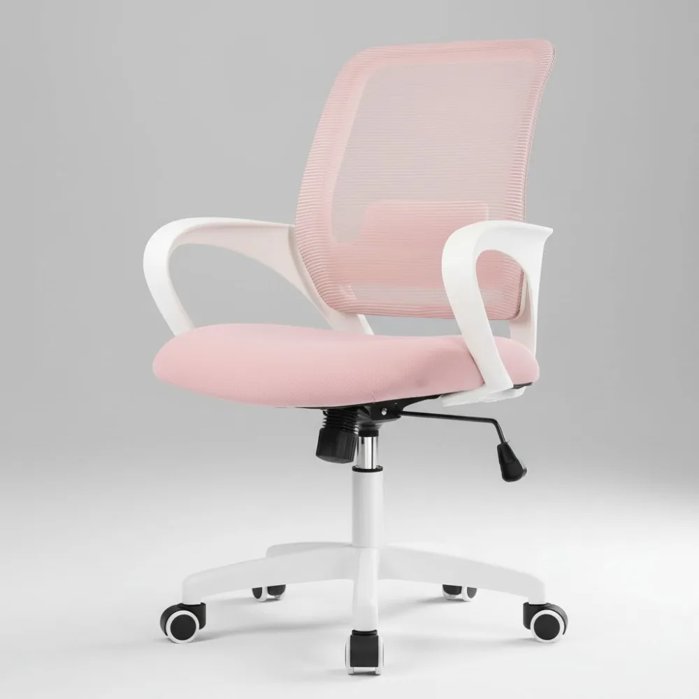 كرسي مكتب شبكي مريح مع دعم قطني، ارتفاع قابل للتعديل، عجلات دوارة لراحة مكتب الدراسة المنزلية #1