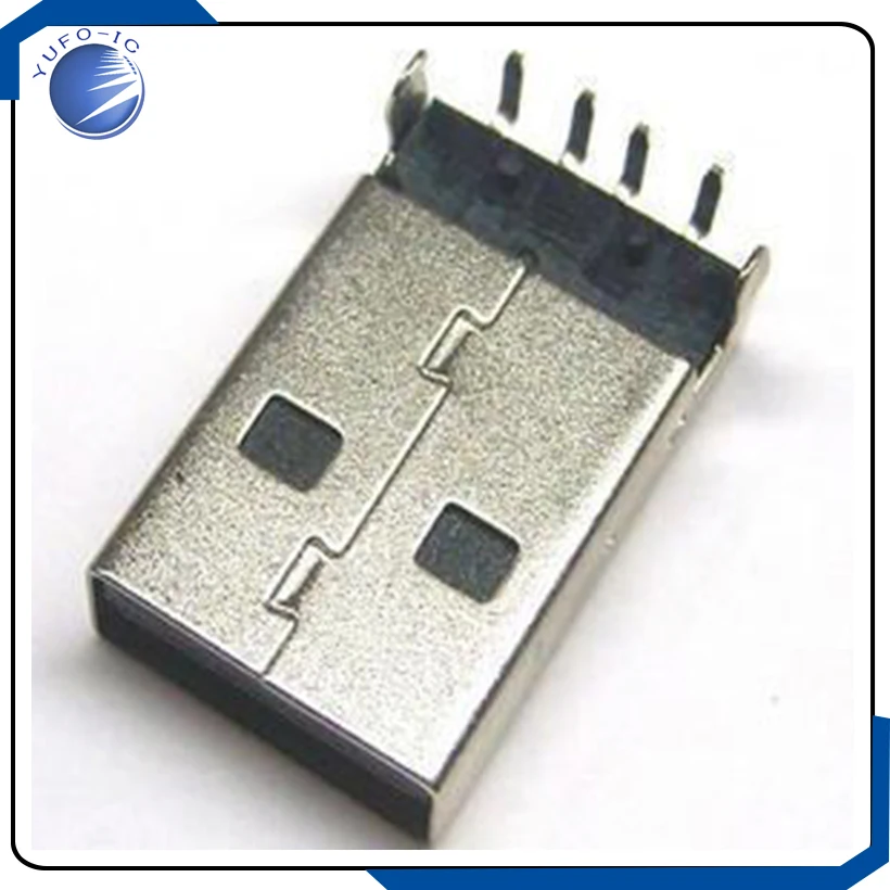 10PCS/LOT  Black USB plug male head A USB male head USB bent pin USB plug board