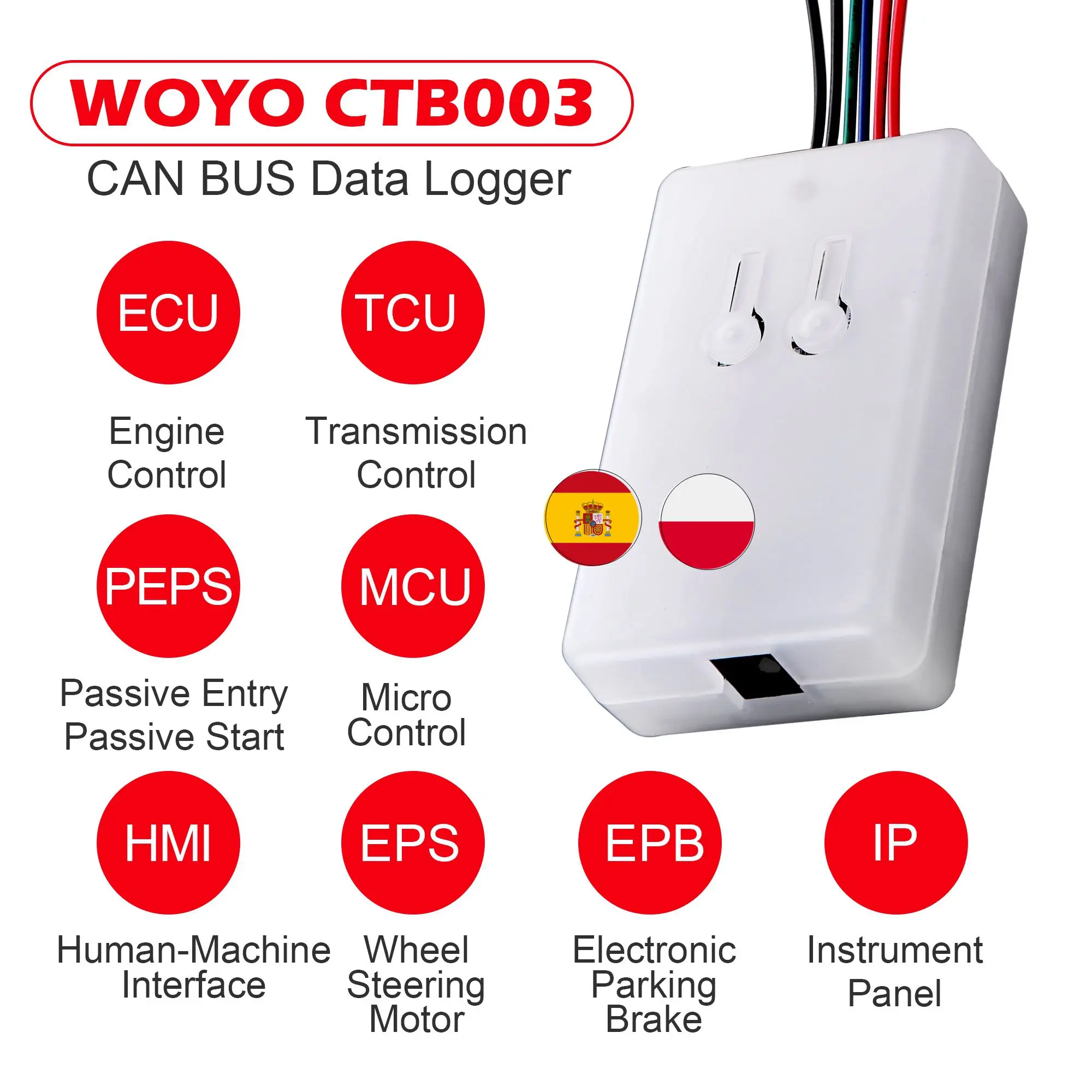 CTB003 Może testować skrzynię pojazdu magistrala CAN kolektora rejestrator danych dla VW Audi BMW Mercedes Benz Toyota Ford GM moduł magistrala CAN