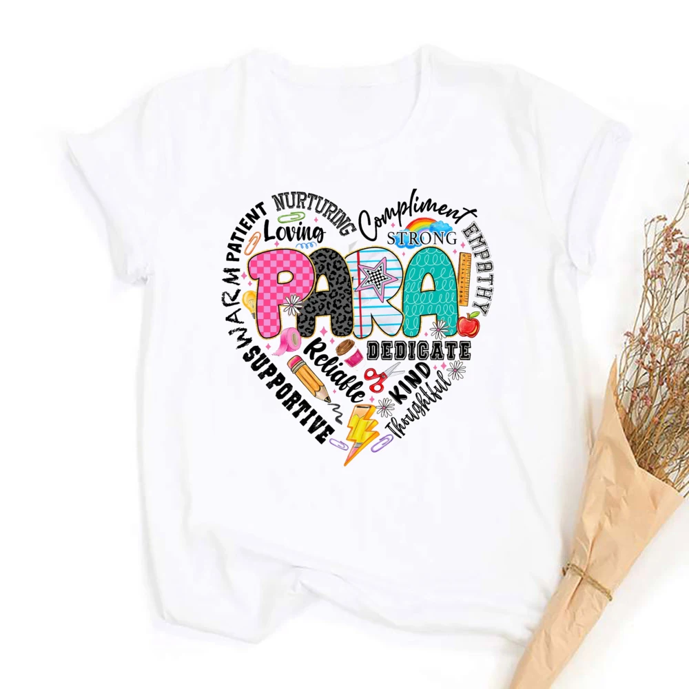 เสื้อยืดพิมพ์ลายหัวใจภาษาสเปน เสื้อยืดนักเรียนตลก เสื้อยืดแขนสั้นสำหรับกลับไปโรงเรียน เสื้อยืดแขนสั้น เสื้อเชิ้ตมืออาชีพ