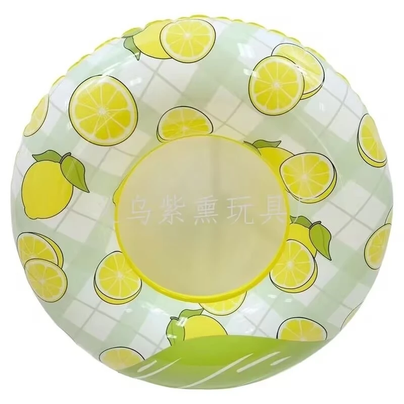 Thickened Lemon Fruit Swim Ring For Adults Kids Anti Roll Inflatable Arm Ring Summer Pool Beach Swimming Float