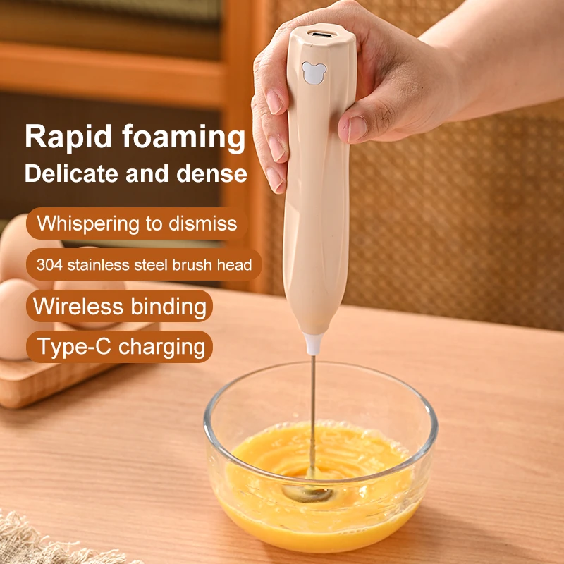 Egg Beater Electric Kitchen Household Small Cream Mixer USB Charging Egg White Whisk Baking Shop Mini Mixer Milk Foam Handheld
