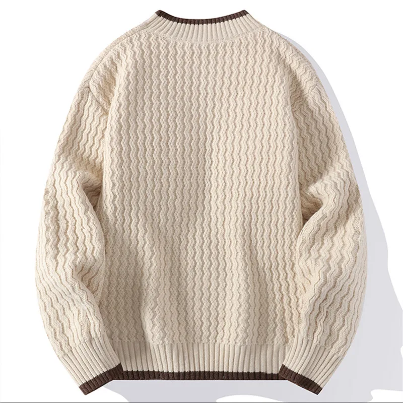 New Autumn Winter Mens Mock Neck Sweaters Knitted Pullovers Fashion Casual Knitwear Men Youthful Vitality Sweater Pullover Man