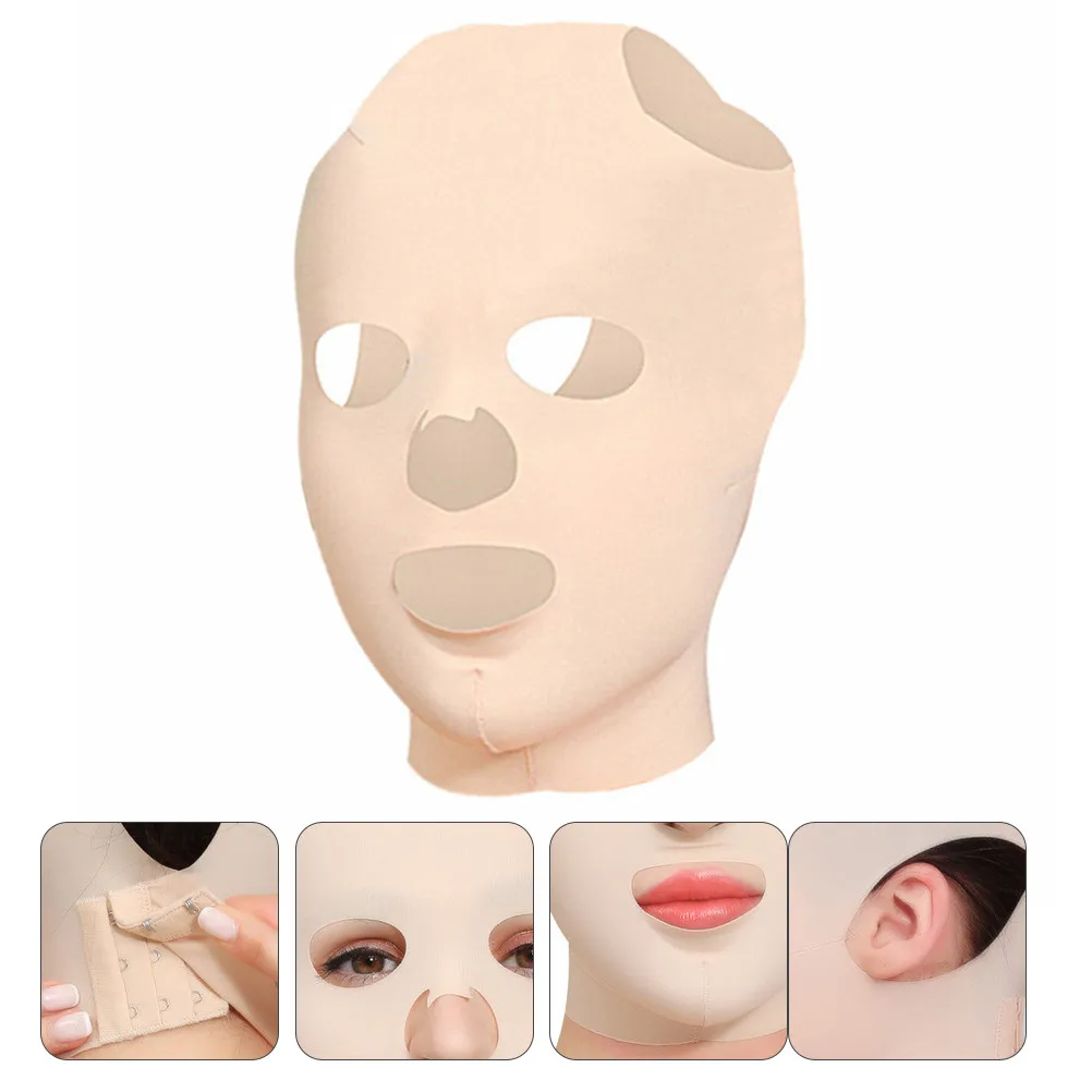 

1 шт. Эластичная маска для лица без следов, с гуманизированным дизайном, регулируемая, удобная, полностью закрывающая лицо, лифтинг-маска для ночного использования