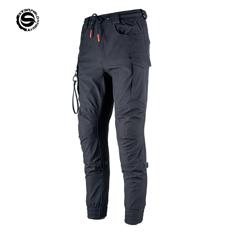 SFK Black Men's Motorcycle Cycling Pants Summer Mesh Breathable Motor Riding Trousers With CE Armor Protective Gears Accessories