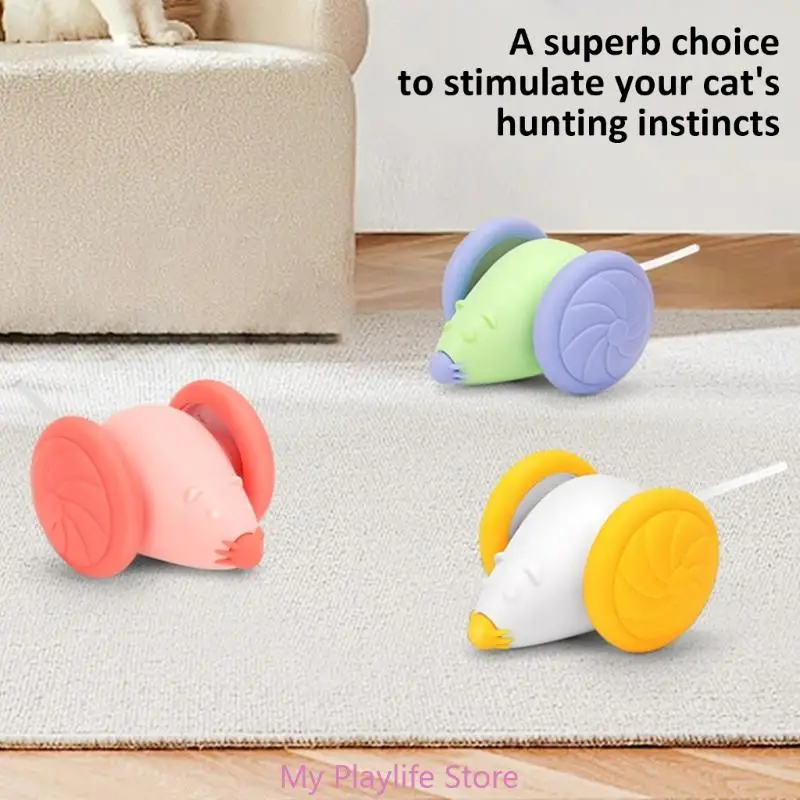 Funny Mouse Cat Toy Automatic Moving Cat Toys for Pet Exercise Intelligent Obstacle Avoidance Cat Running Toy