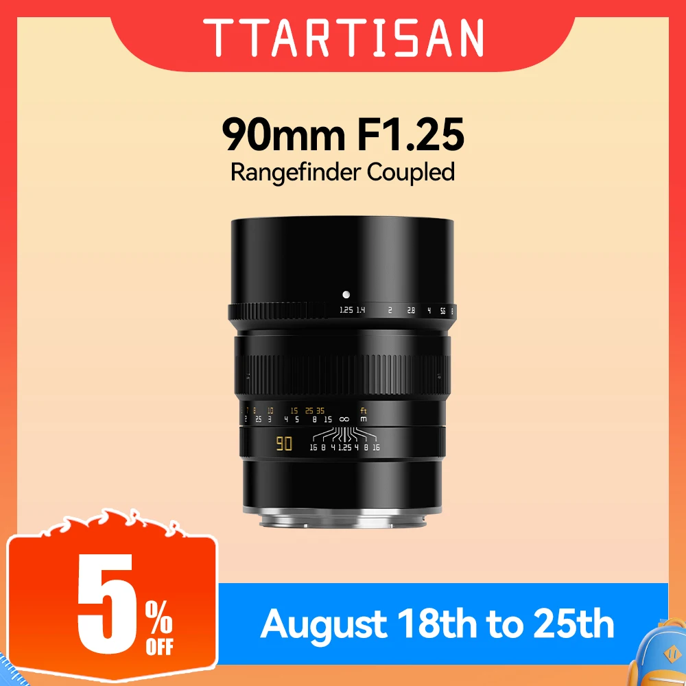 

TTArtisan 90mm F1.25 Full Frame Large Aperture Lens for Sony Nikon Canon Sigma Panasonic Lumix Fuji Leica Camera Lens Объектив