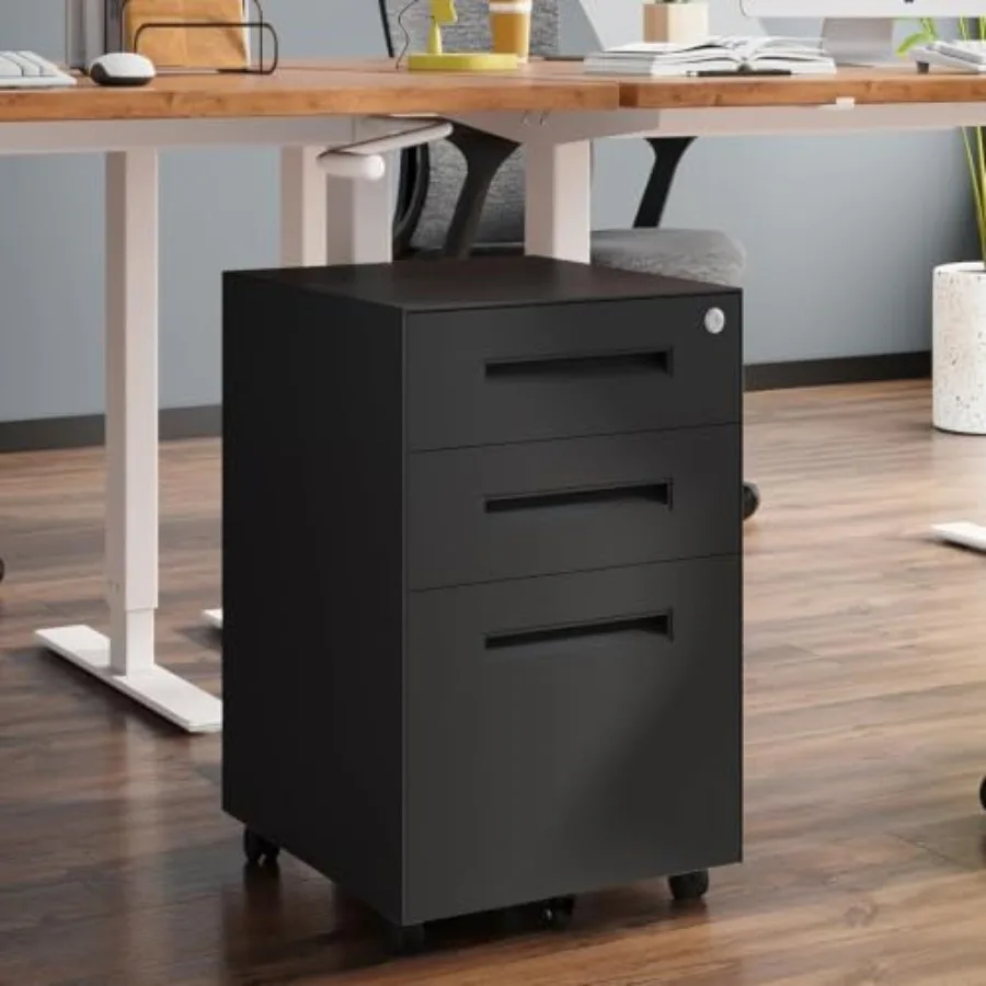 3 Drawer Metal Rolling File Cabinet Under Desk Filing Cabinet