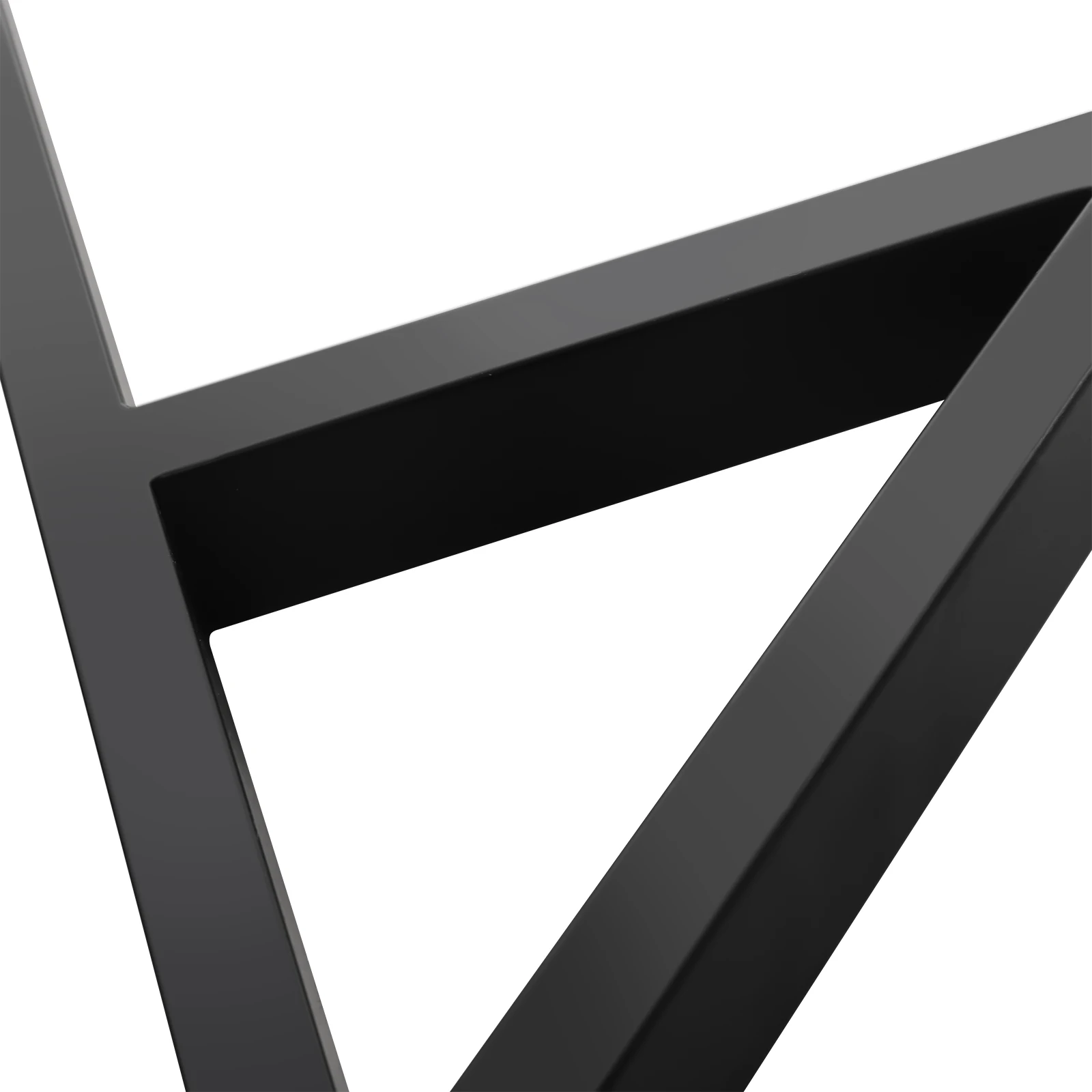 2 Stück X-förmige schwarze 16-Zoll-Vierkantrohr-Möbelbeine, moderne Metall-Couchtischbeine, industrielle, robuste Metall-Schreibtischbeine – Detail 16