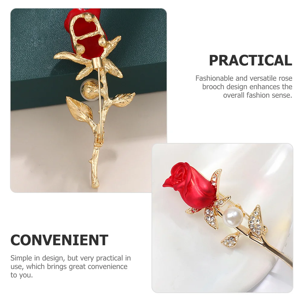 Accessories Clothes Pin Brooch Valentines Day Lapel Rose Brooches for Women Vintage Wedding Metal Bouquet Pins Miss Safety