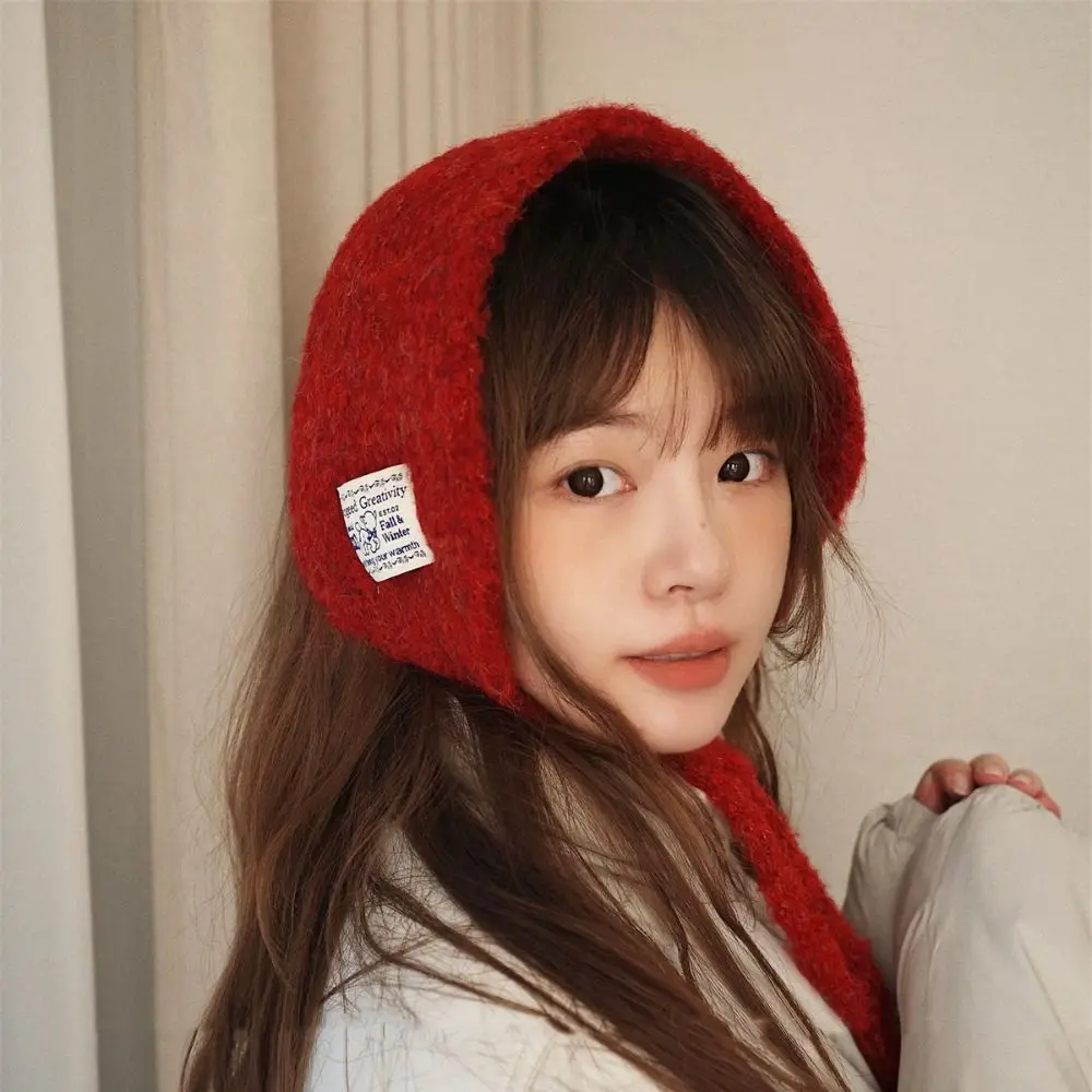 Paraorecchie con cinturino in lana stile coreano moda addensare copri orecchie lavorati a maglia tinta unita protezione per le orecchie antivento orecchie calde ragazze