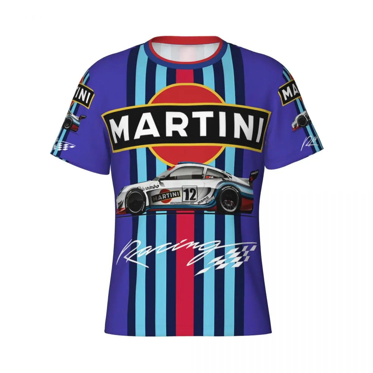 

Fun Martining Super Racing Car T-Shirts for Men Women Round Collar Polyester T Shirts Short Sleeve Tee Shirt Printed Tops