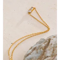 Yhpup – collier avec pendentif rectangulaire en zircone cubique scintillante pour femmes, mode coréenne Chic, bijoux cadeau 4