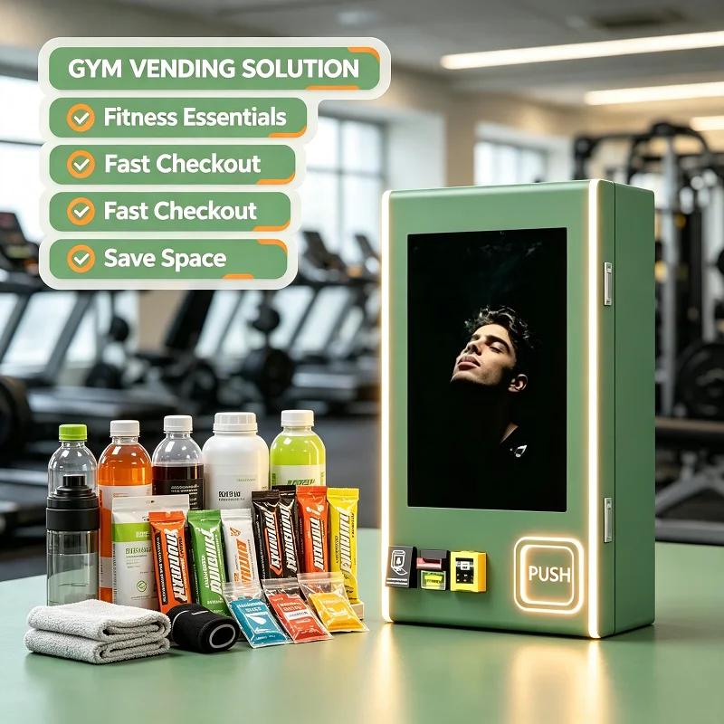 Wall Mounted Vending Machine Card Game Token Dispenser Self-Service Snack Drink Cabinet for Break Room