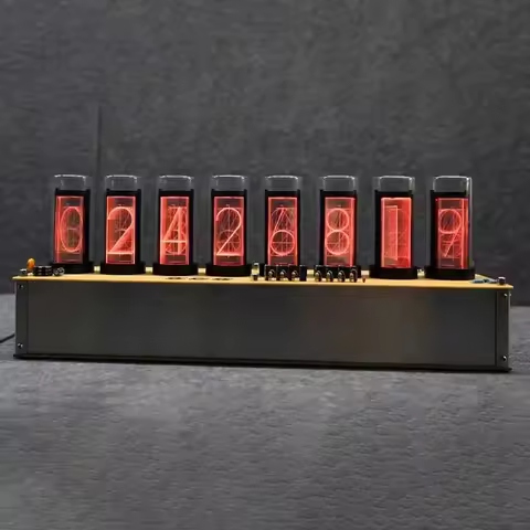 Digital Nixie Tube Desk Clock with RGB LED Glows Luxury Game Room Desktop Clocks Decoration Accessories Table Clocks Gift Idea